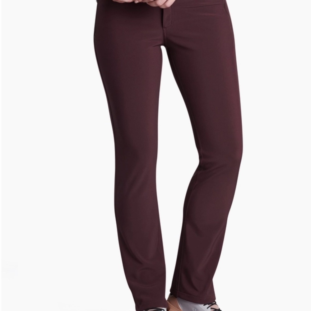Women's Straight Leg Active Pants in Deep Burgundy